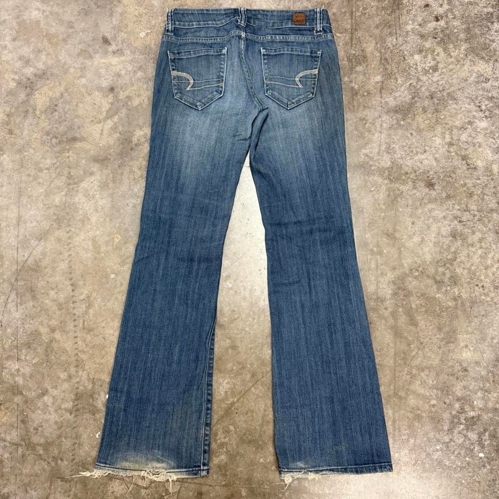 Y2K American Eagle Medium Wash Distressed"Favorite Boyfriend" Flared Jeans 28x31